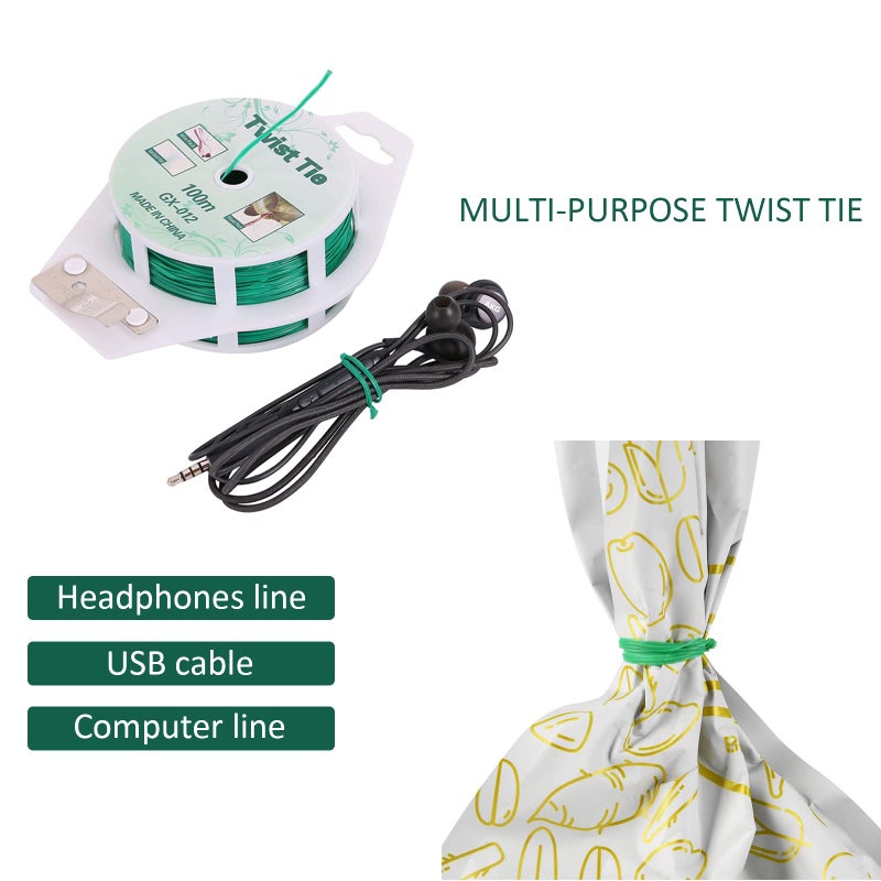 PGarden-EZ Twist Ties - All-Purpose Coated 328feet Garden Plant Ties with Trimmer Garden Twine Support Ties Reusable for Gardening Plants Growth and Care, Office Home Cable Organization (Green) - Image 5